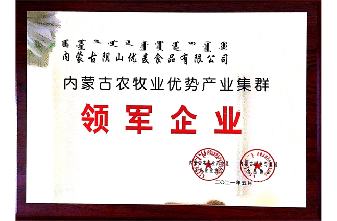 內(nèi)蒙古農(nóng)牧業(yè)優(yōu)勢產(chǎn)業(yè)集群領軍企業(yè)